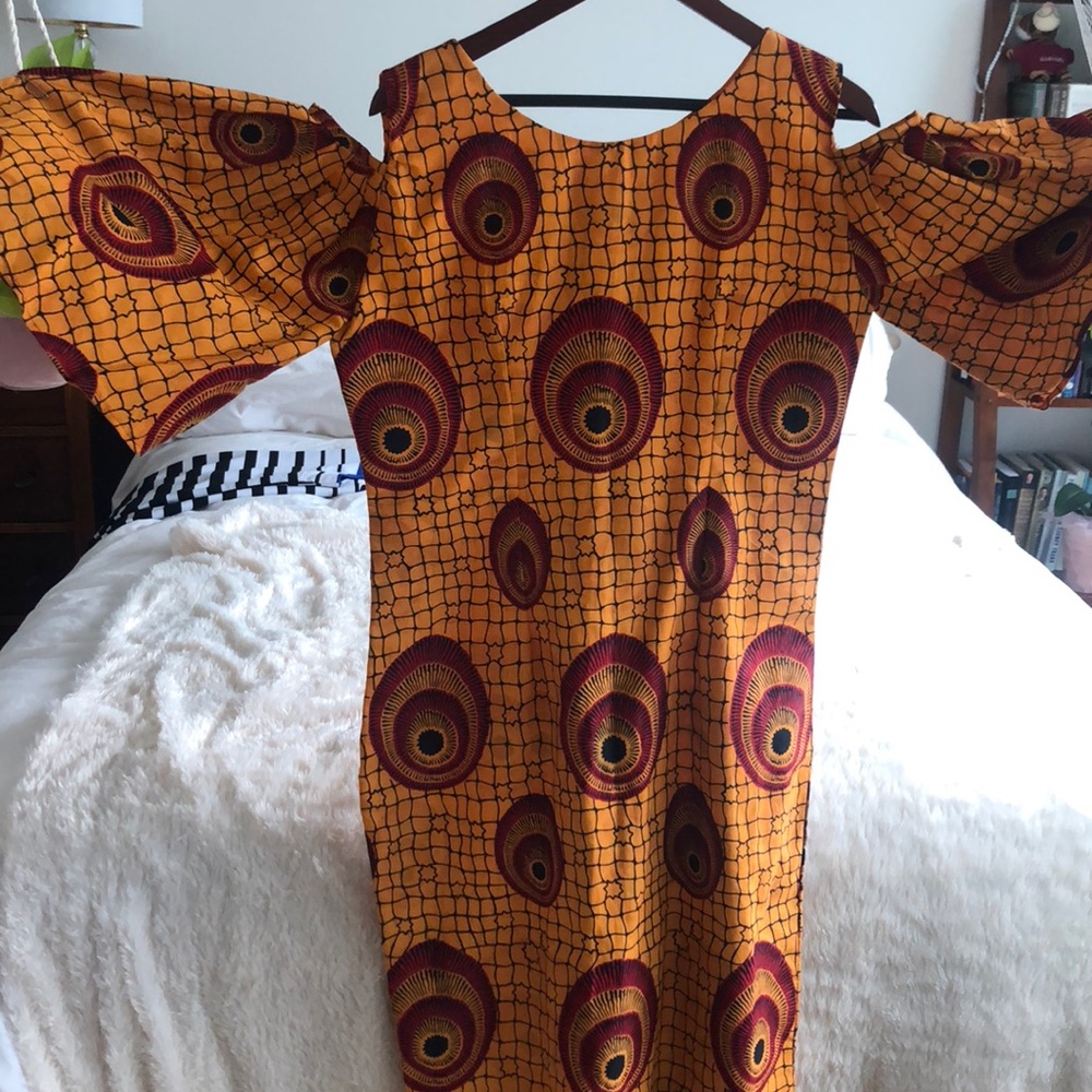 Beautiful midi Ankara dress. Back zipper. New!